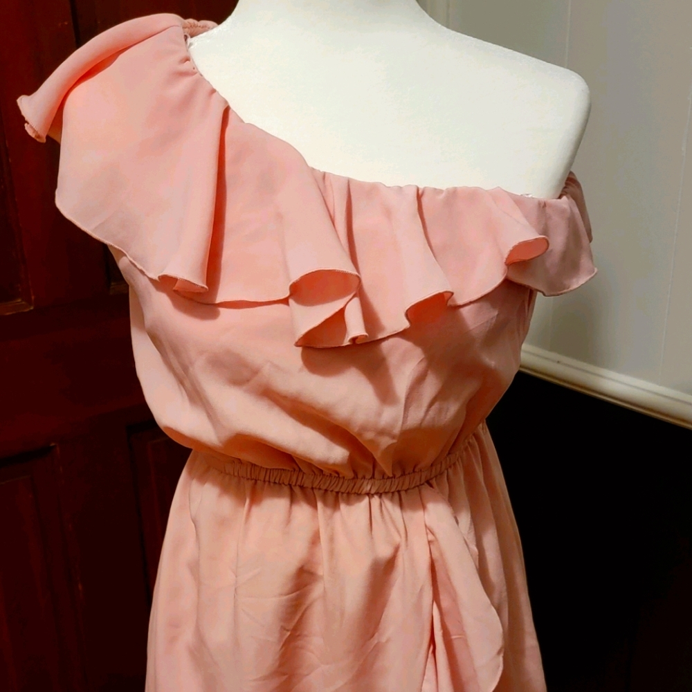 Pink One Shoulder Candies Dress